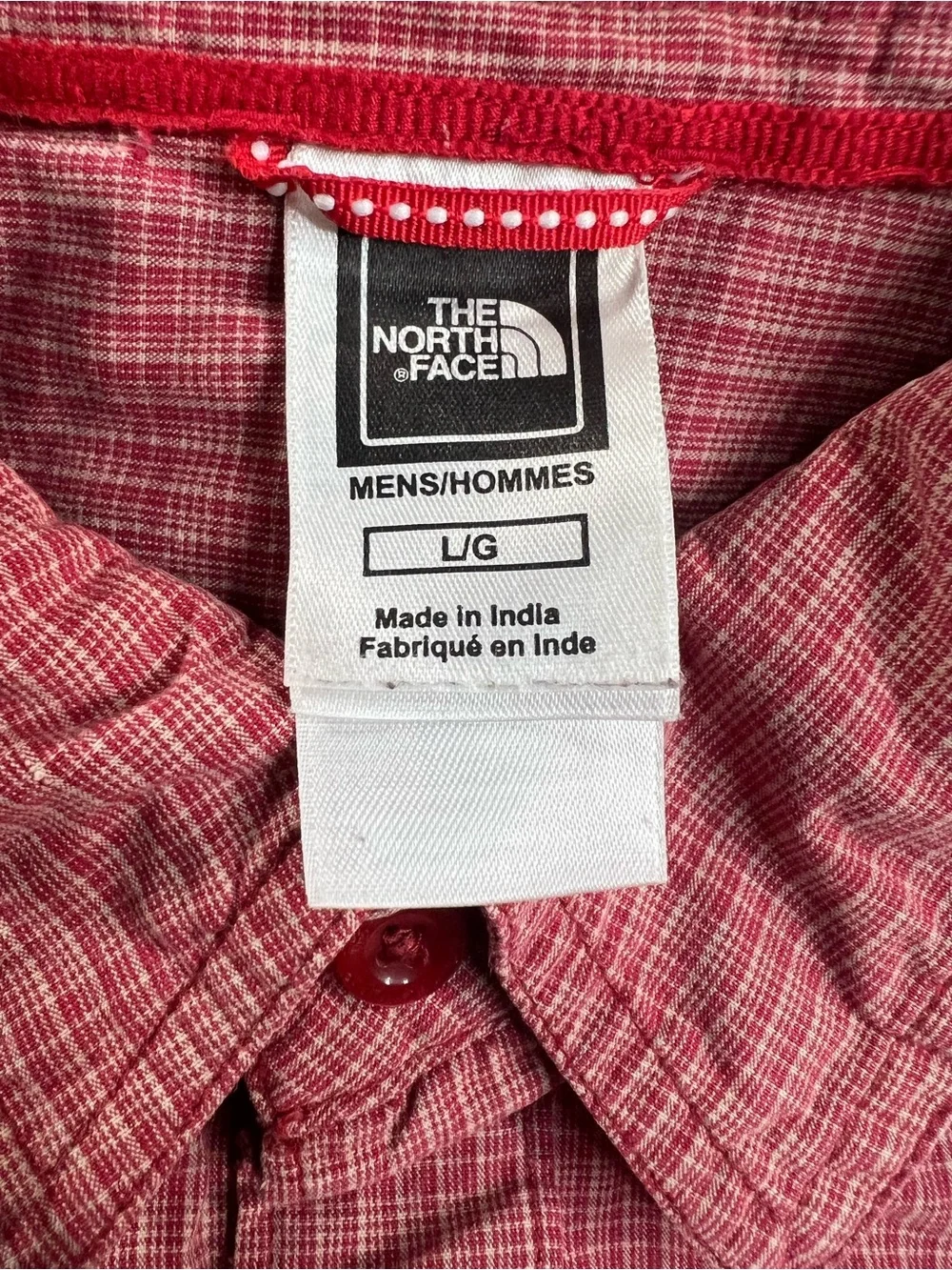 The North Face Men's Red Gingham Long-Sleeve Button-Down Shirt